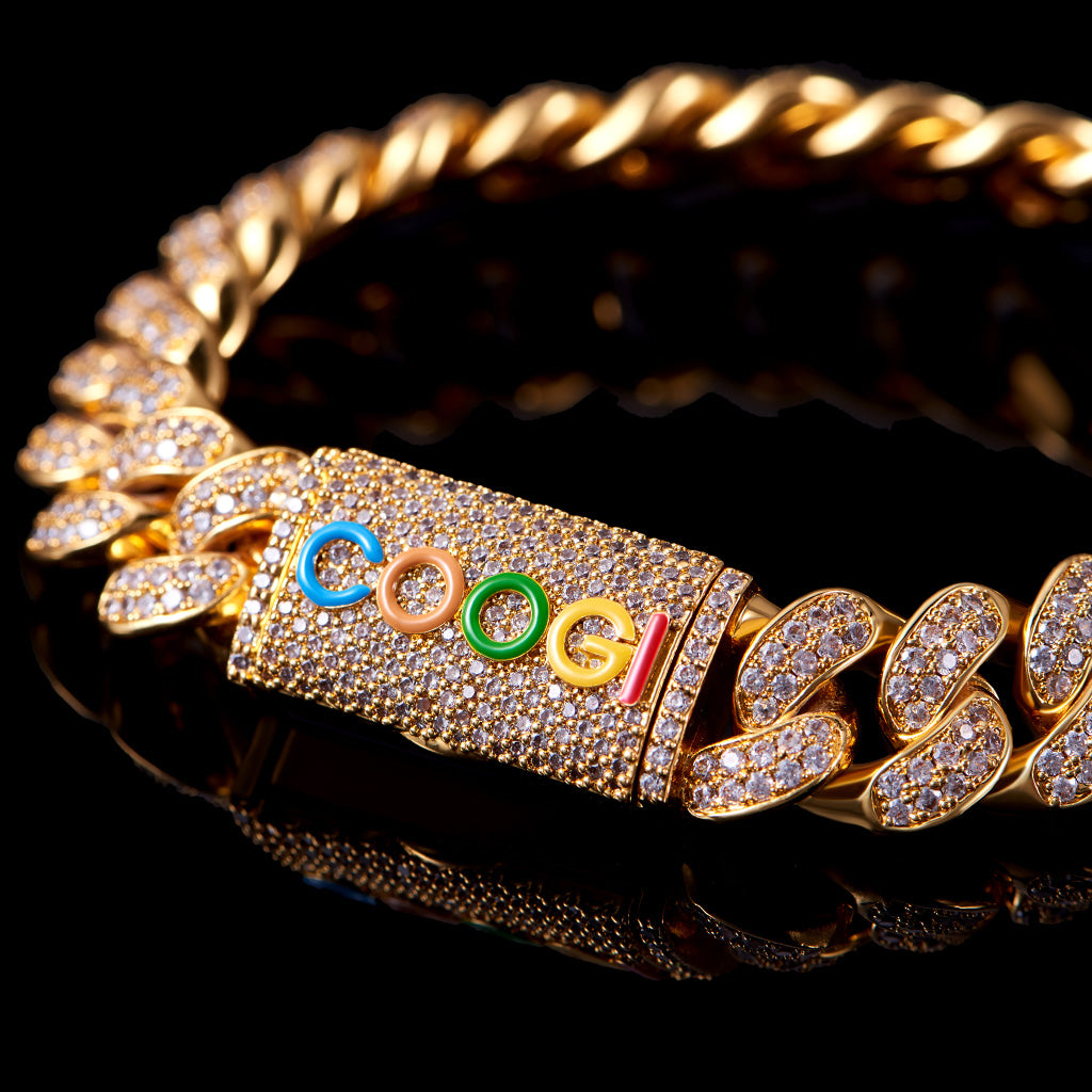 APORRO X COOGI 12mm 18K Bracciale cubano in oro