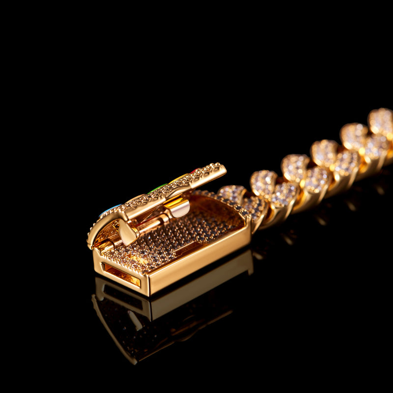 APORRO X COOGI 12 mm 18 Karat Gold „BASIC“ Kubanisches Armband - APORRO