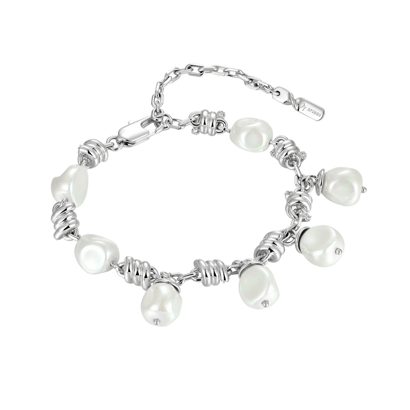 Knight Barbed Wire Pearl Asymmetrical Bracelet - APORRO