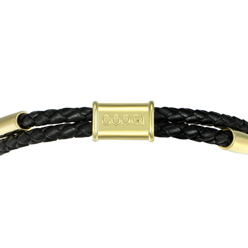 APORRO X COOGI Koala Logo Baguette Beads Leather Bracelet - APORRO