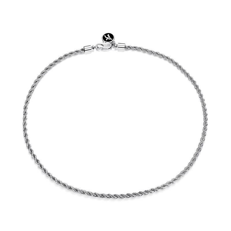 Rope White Gold Chain - 3.5mm - APORRO