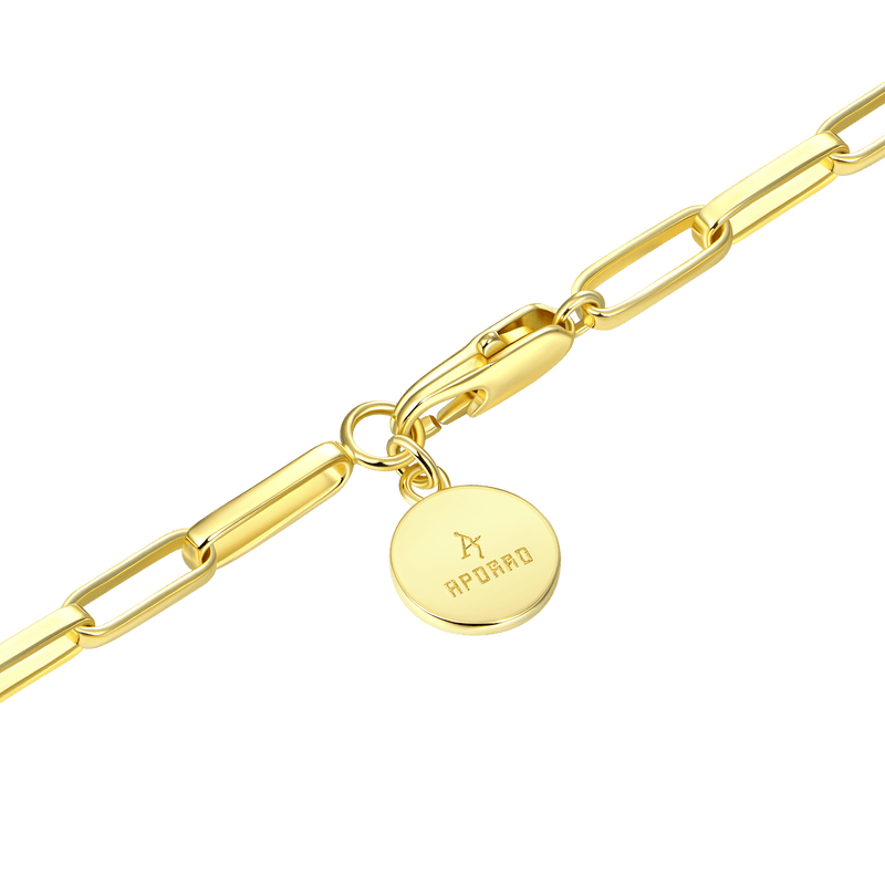 Yellow Gold Paper Clip Chain - 4mm - APORRO