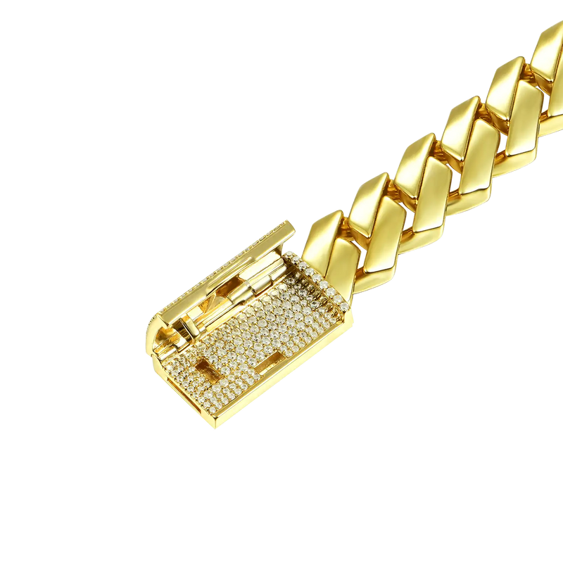 Custom Plain Gold Prong Cuban Link Chain