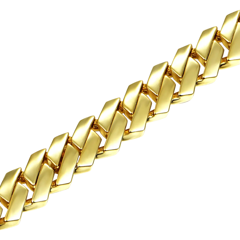 Custom Plain Gold Prong Cuban Link Chain