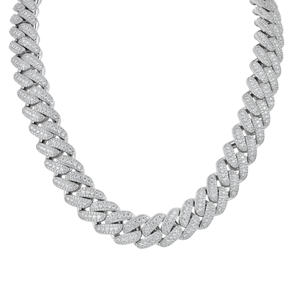 Benutzerdefinierte Halo Round Cut Cuban Link Name Halskette Kette