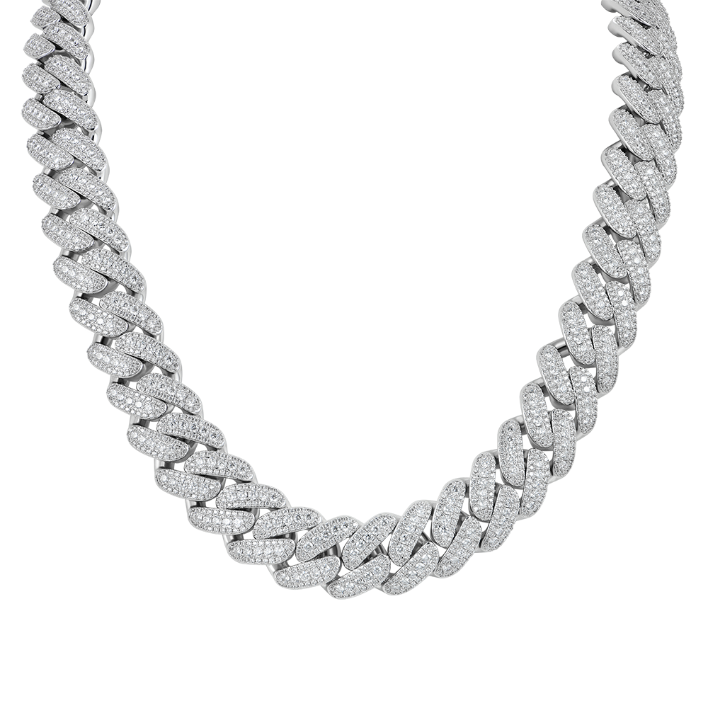 Custom Halo Round Cut Cuban Link Chain APORRO