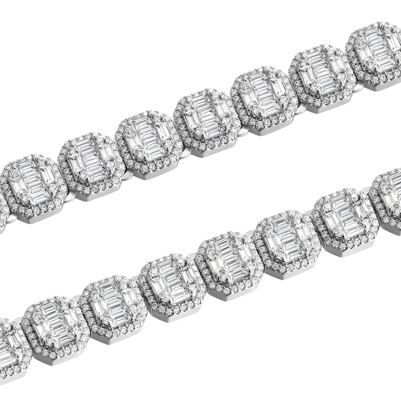 Baguette Clustered Tennis Chain - 8mm - APORRO