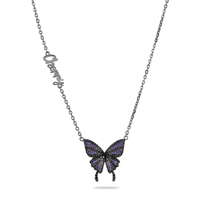 Custom Moissanite Purple Butterfly Necklace – APORRO® EUROPE
