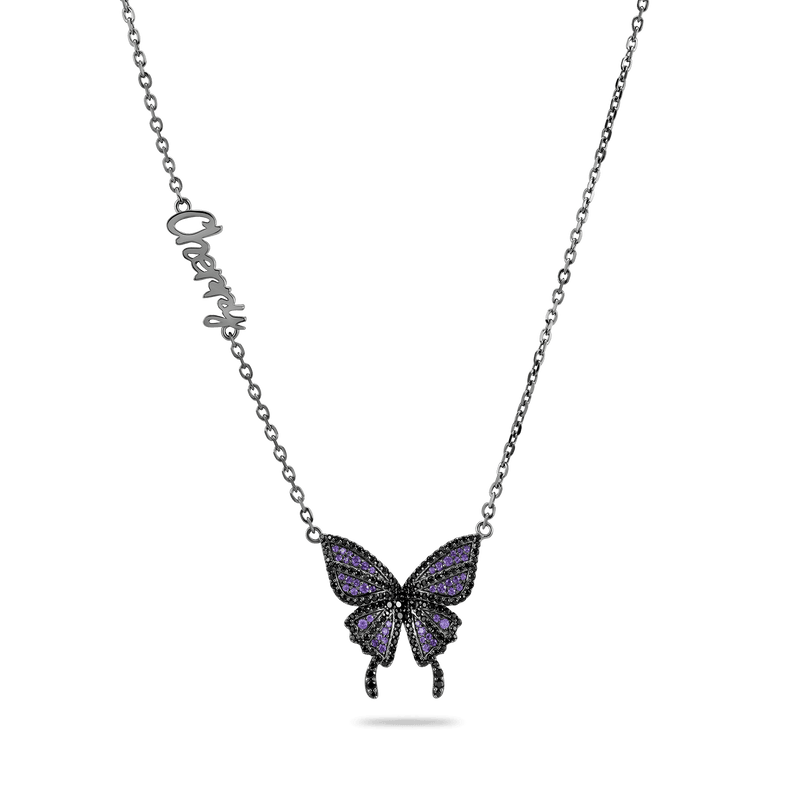 Custom Purple Butterfly Necklace