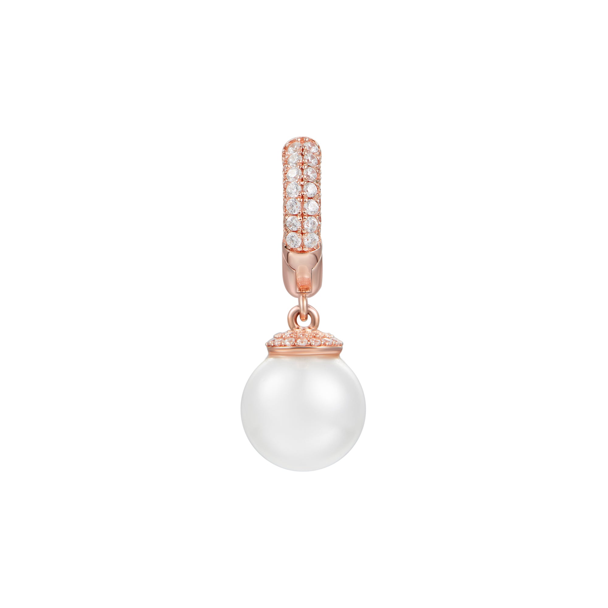 TROVE Dangly Pearl Rose Gold Earrings - Pair