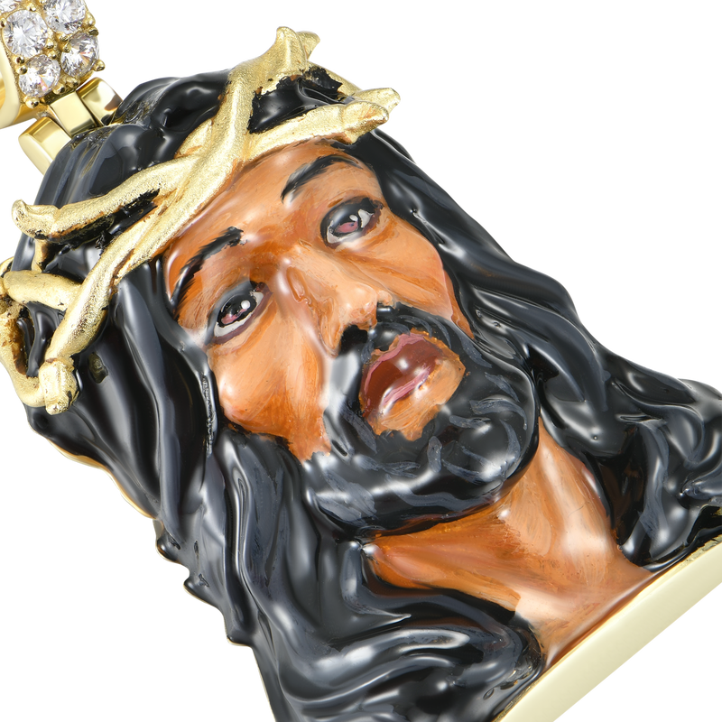 Colgante Jesús esmaltado en miniatura - APORRO