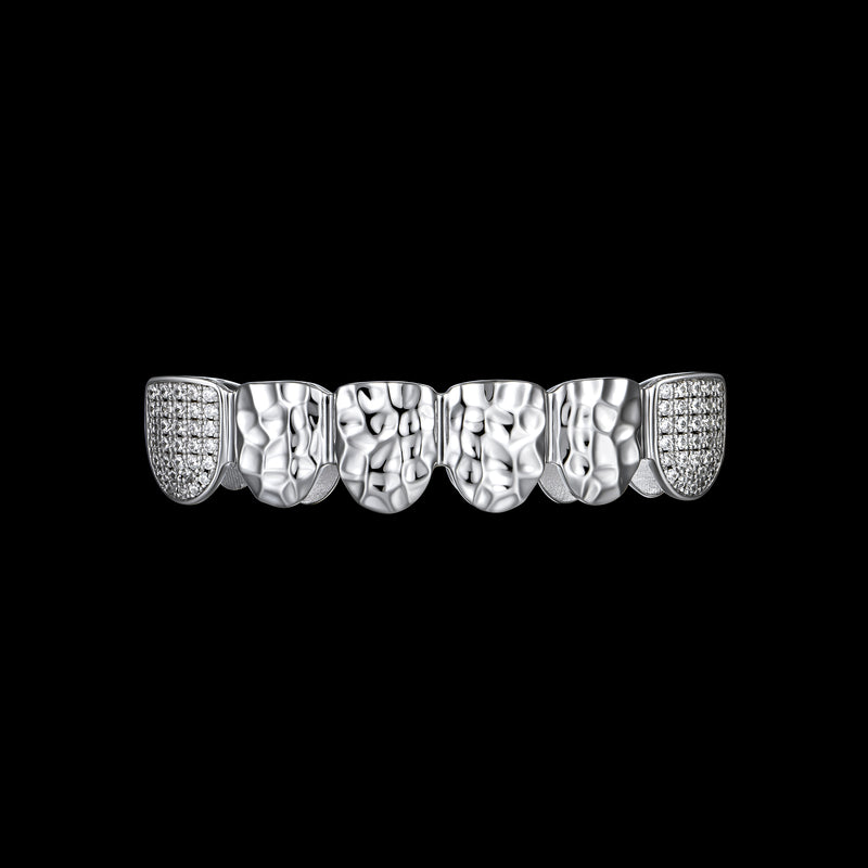 Grillz prefabbricato a sei denti con taglio a diamante - denti Grillz per uomini e donne - APORRO
