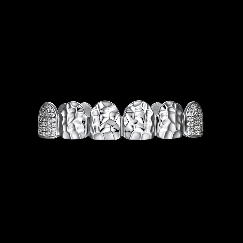 Grillz prefabricado con corte de diamante de seis dientes - Dientes Grillz para hombres y mujeres - APORRO
