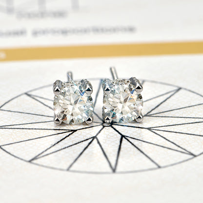 Moissanite Round Stud Earrings