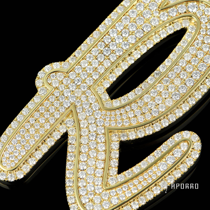 APORRO Premium Initial Name Halskette Custom Design Hinterlegung - APORRO