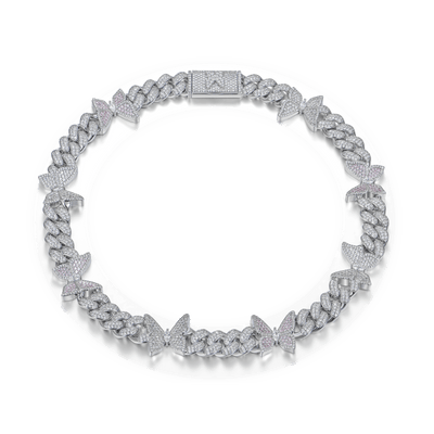 Lebendige rosafarbene kubanische Schmetterlingshalskette – 12 mm