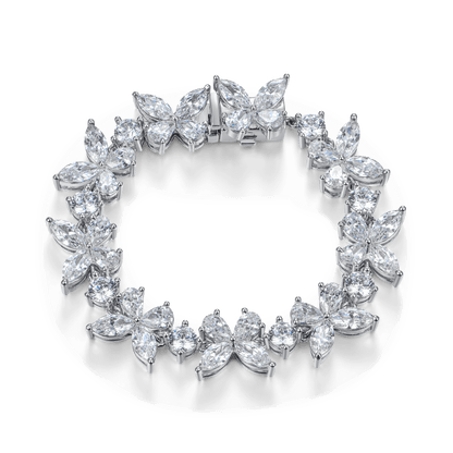 Vivid Pear-Shaped Mix Marquise Cut Butterfly Tennis Bracelet - 11mm