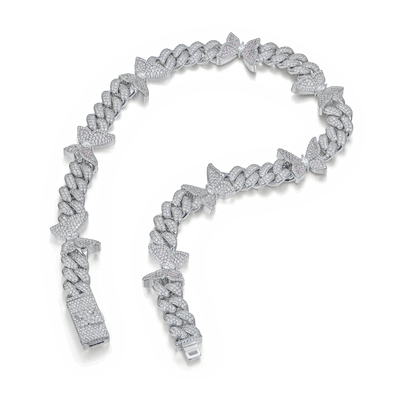 Lebendige rosafarbene kubanische Schmetterlingshalskette – 12 mm