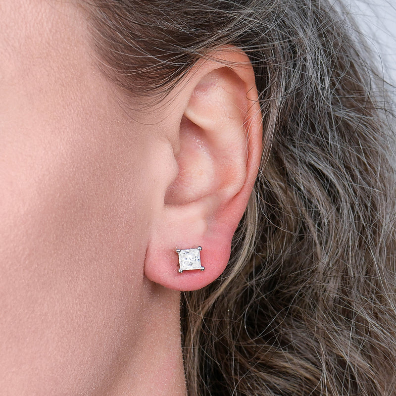 White Moissanite hoop earrings-Hot selling earrings - APORRO