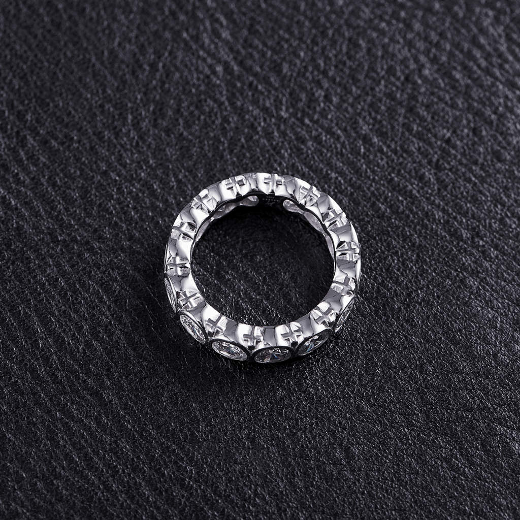 Kreuz Eternity Ring in 925 Sterling Silber-#9