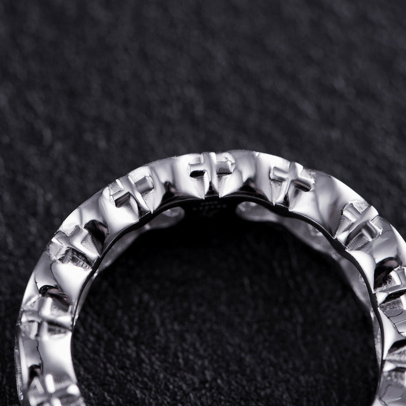 Cross Eternity Ring in 925 Sterling Silver-#9 - APORRO