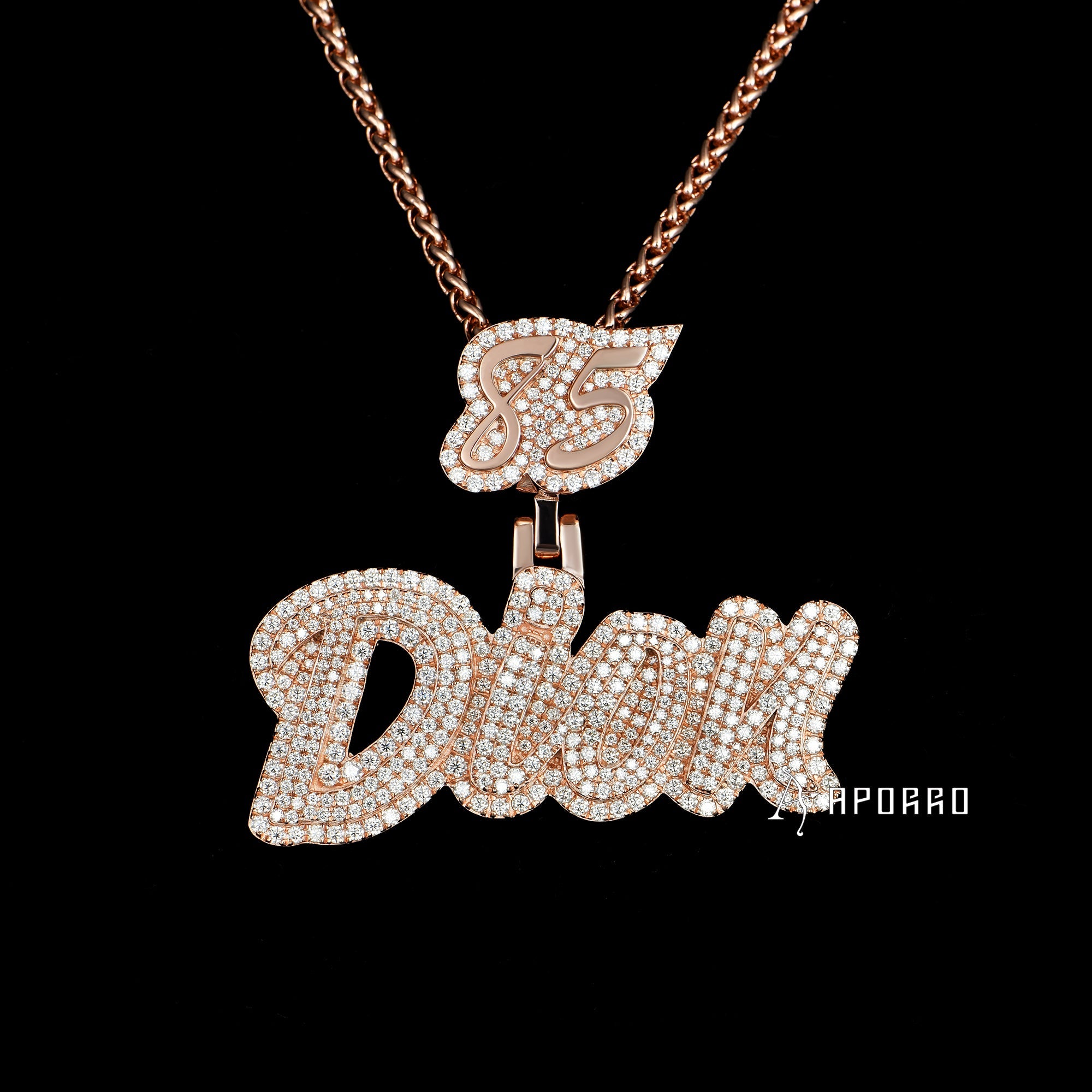 APORRO Premium Rose Gold Name Name Collier Custom Design Gitret