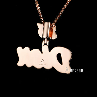 APORRO Premium Rose Gold Name Name Collier Custom Design Gitret