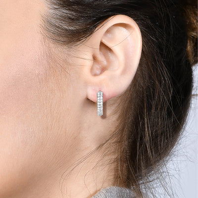 Pendientes de aro con bolas Moissanite S925 - Par