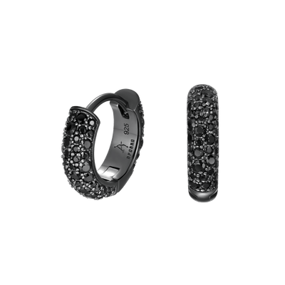 Round Paved Hoop Earrings - Pair
