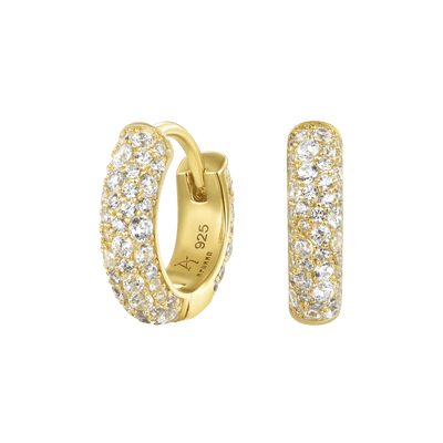Round Paved Hoop Earrings - Pair