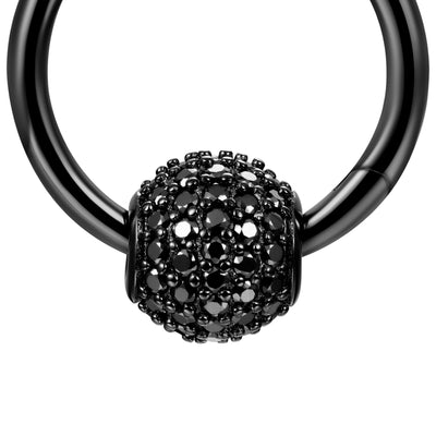 Black Moissanite S925 Hoop Earrings - Pair