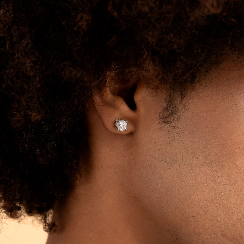 Moissanite Round Stud Earring for men & women - APORRO