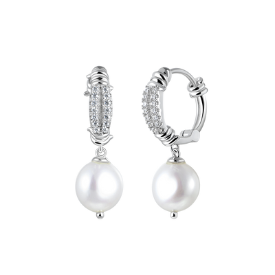 Barbed Wire Pearl Dangly Earring -Single
