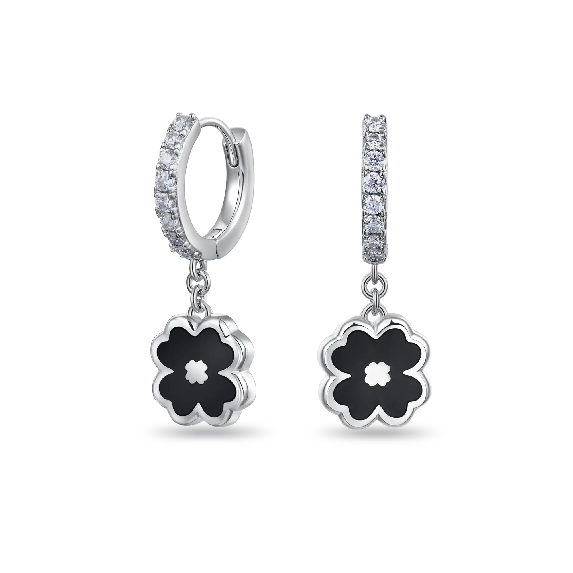 Moissanite Four-leaf Clover Dangly Earring