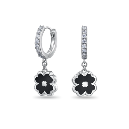 Moissanite Four-leaf Clover Dangly Earring