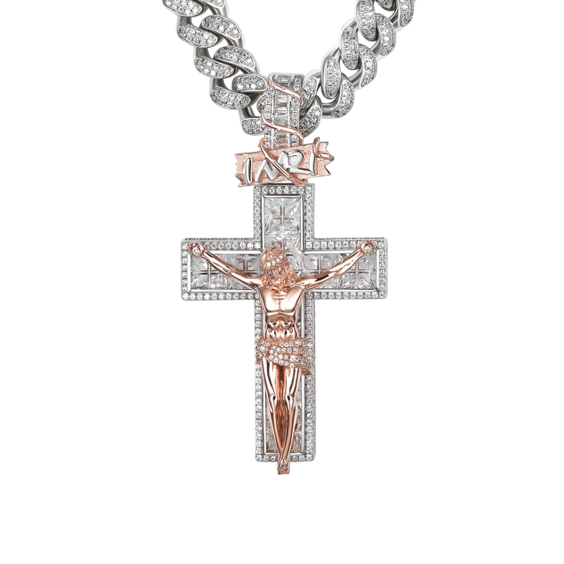 Crucifixión de Jesús en plata de ley 925 Colgante - APORRO