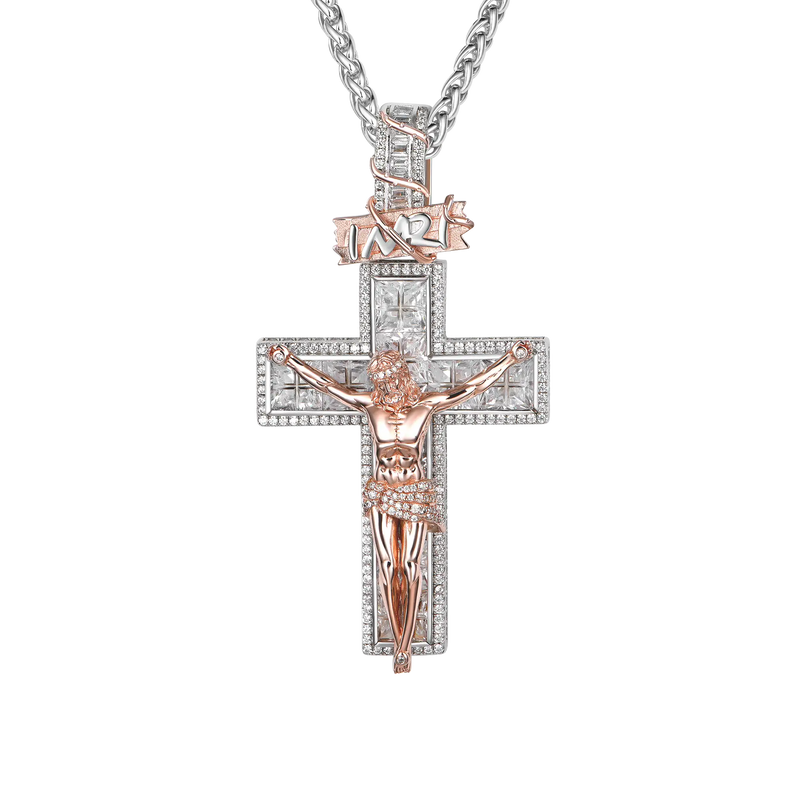 Crucifixión de Jesús en plata de ley 925 Colgante - APORRO