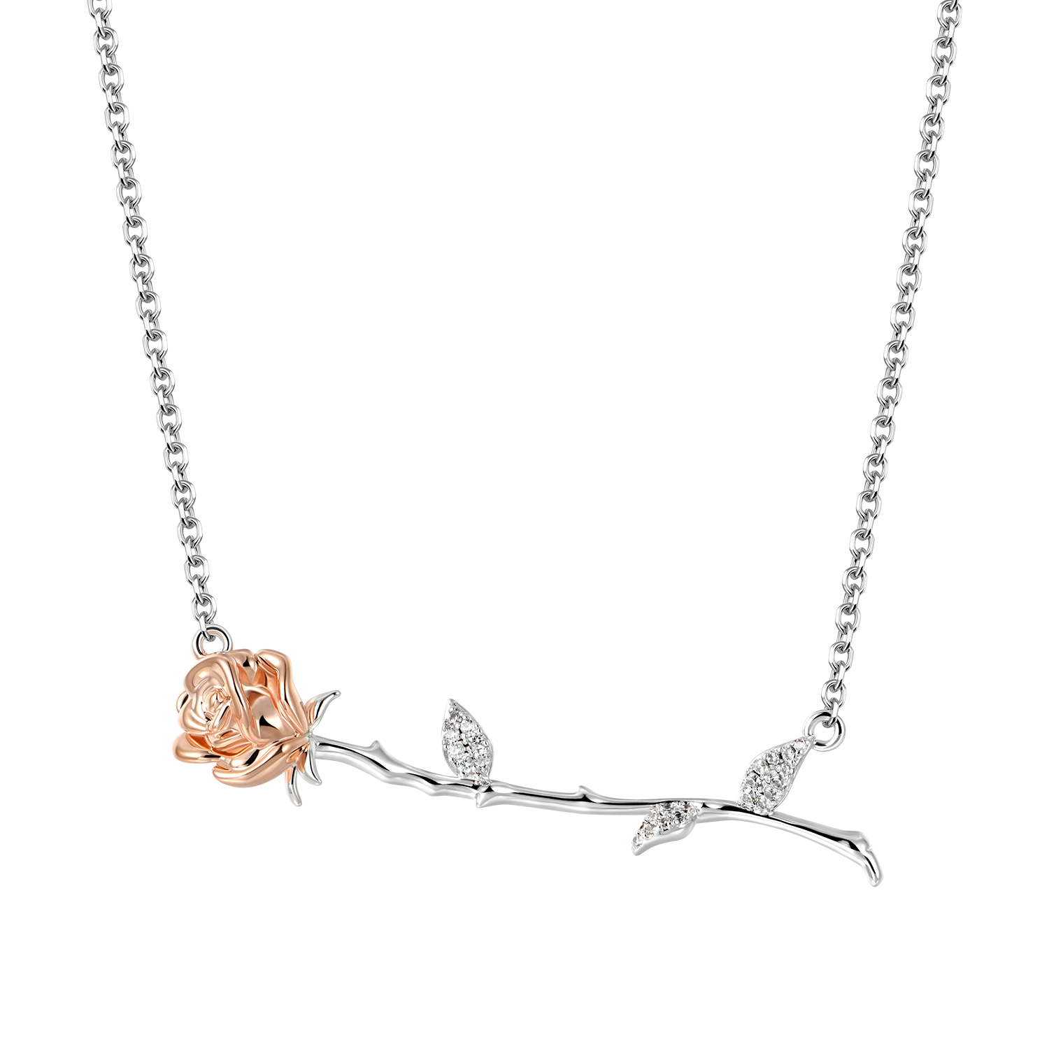 Collana regolabile ESSENTIALS con rosa addormentata