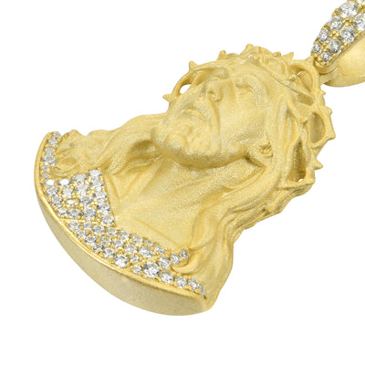 Moissanite Crucifix Pendant-Medium