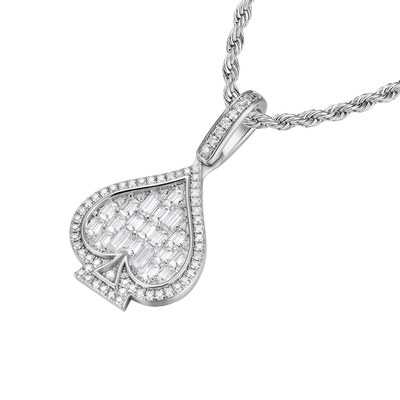 Moissanite Emerald Cut Spade Pendant