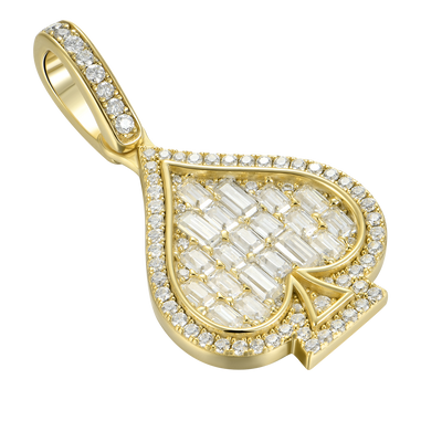 Moissanite Emerald Cut Spade Pendant