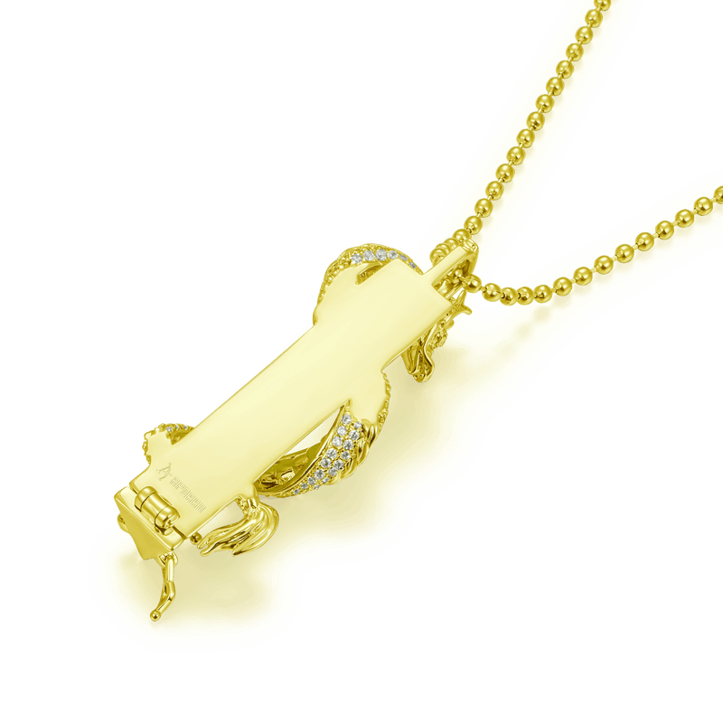 WONG Ⅱ Iced Out Jade Column Pendant - Urban Jewelry - APORRO