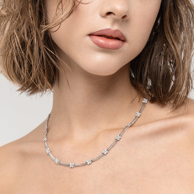 Collana cubana con farfalla vivida - 3 mm