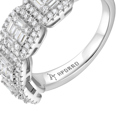 Anillo con halo de moissanita - 9,5 mm