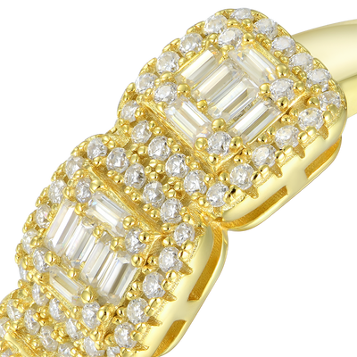 Anillo con halo de moissanita - 9,5 mm