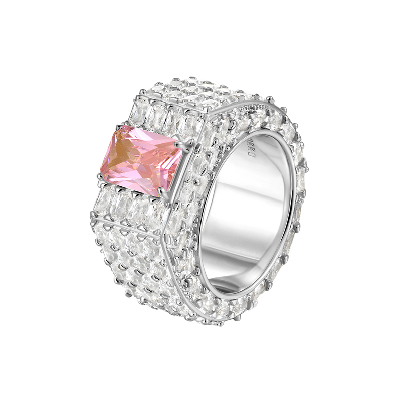 Bague d'éternité personnalisée à taille émeraude