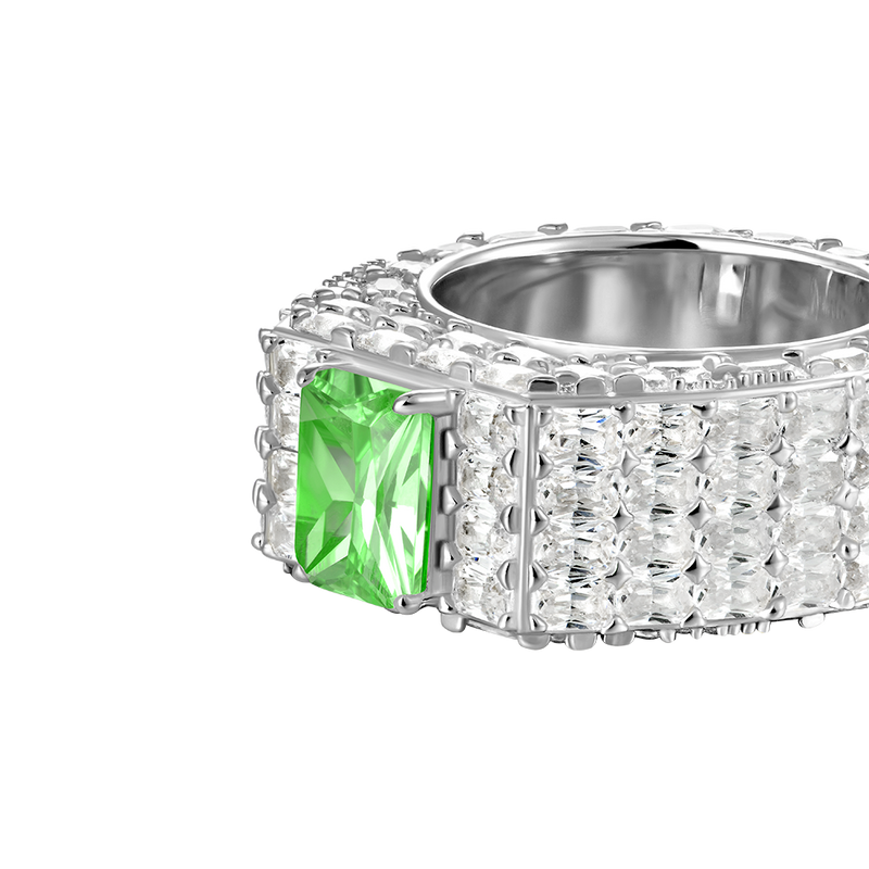 Benutzerdefinierte Smaragdschliff Eternity Band Ring