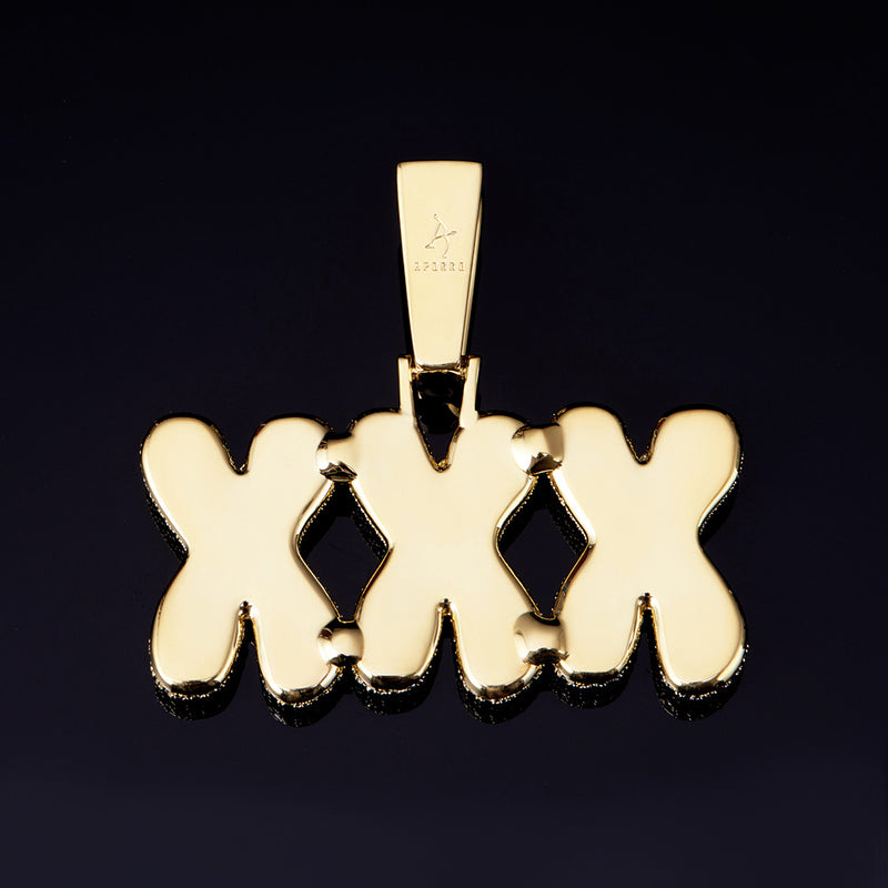 14K Gold Iced Out XXX Pendant - Hip Hop Style - APORRO