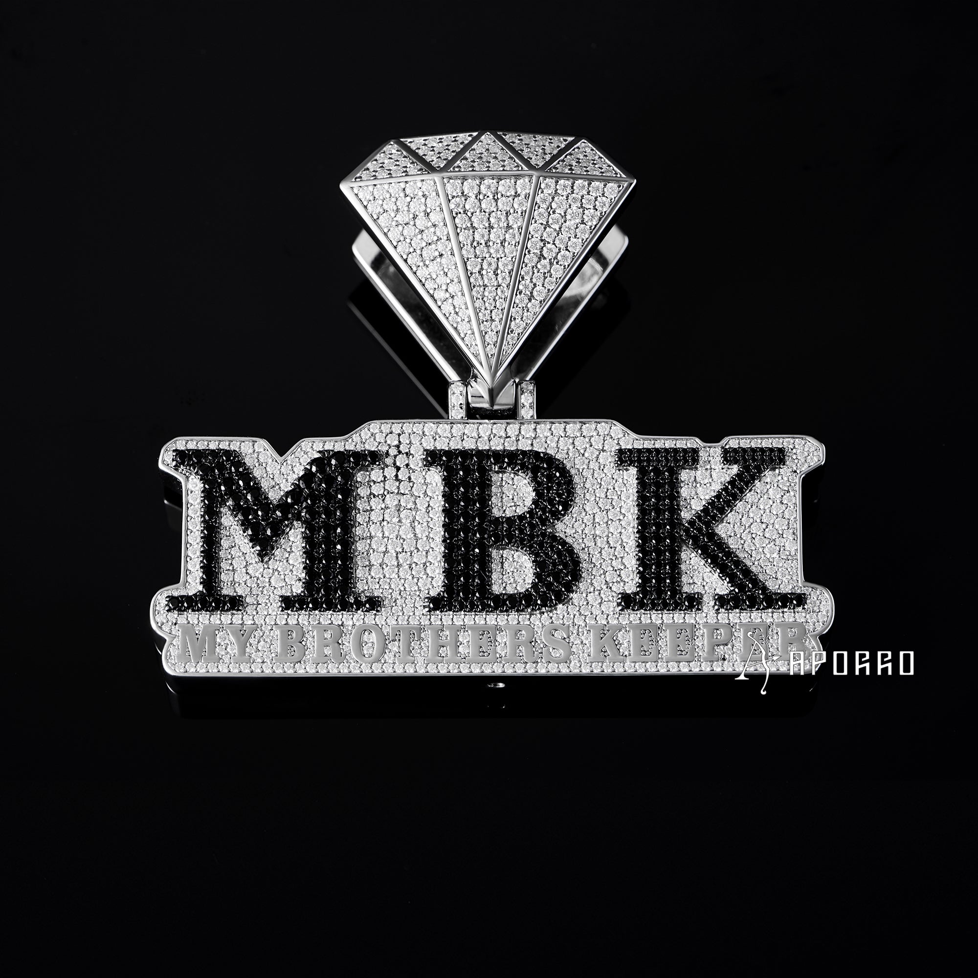 Deposito di design personalizzato per collana con logo MBK APORO Premium