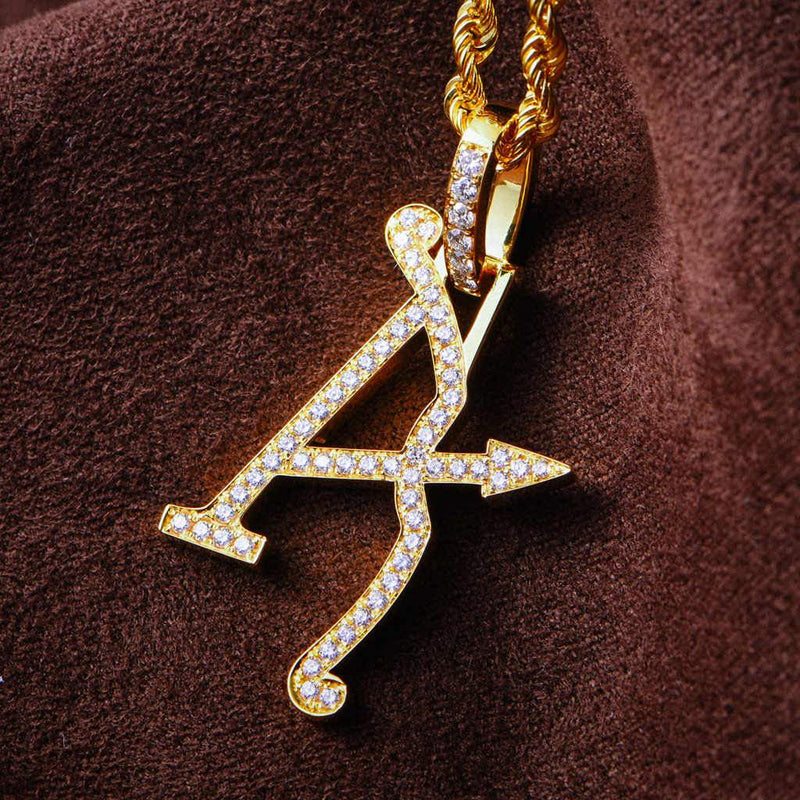 18K Solid Gold 0.504ctw Diamond Aporro A® Logo Pendant - APORRO